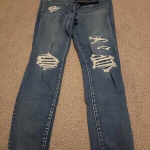 American Eagle Next Level Stretch Distressed Jegging Jeans Womens 16